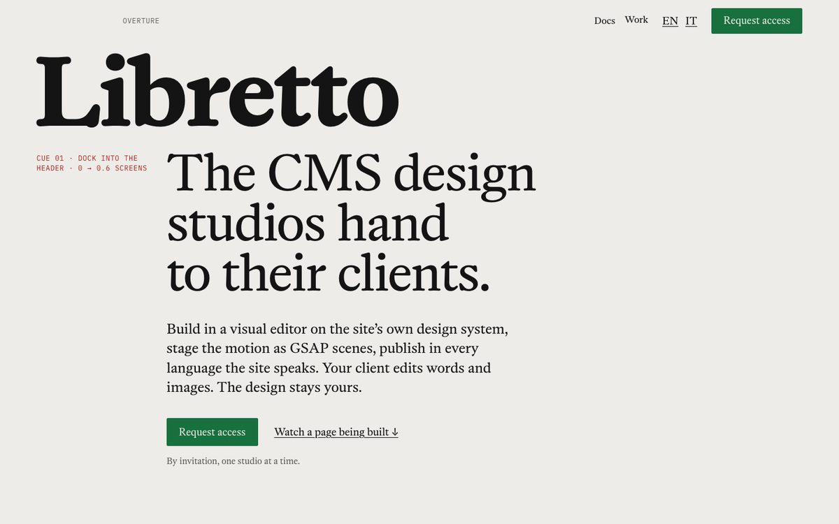 La pagina iniziale di librettocms.com
